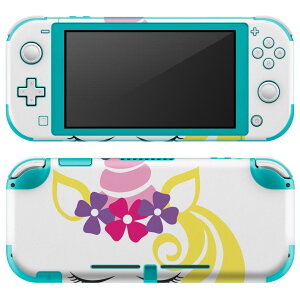 igsticker Nintendo Switch Lite 専用 デザインスキンシール 全面 ニンテンドー スイッチ ライト 専用 ゲーム機 カバー アクセサリー フィルム ステッカー エアフリー 026256 ペガサス ユニコーン 花