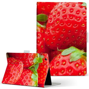 W510D-2 Acer エイサー ICONIA アイコニア w510d2 Lサイズ 手帳型 タブレットケース カバー レザー フリップ ダイアリー 二つ折り 革 写真・風景 苺 いちご 赤 果物 000149