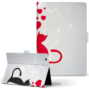 Surface mssaa4 Surface 3 128GB MSSAA4 SIMフリー Microsoft マイクロソフト LLサイズ 手帳型 タブレットケース カバー レザー フリップ ダイアリー 二つ折り 革 000254 猫 ハート イラスト