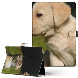 HP Tab Slate7 Sサイズ 手帳型 タブレットケース カバー レザー フリップ ダイアリー 二つ折り 革 犬　猫　動物　写真 アニマル 002794