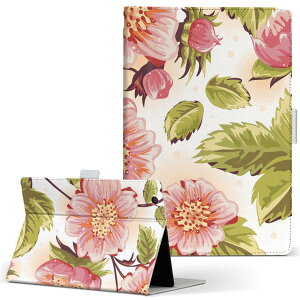 Wi-Fi FAR70B FUJITSU 富士通 ARROWS Tab アローズタブ wififar70b Lサイズ 手帳型 タブレットケース カバー レザー フリップ ダイアリー 二つ折り 革 フラワー 花 フラワー ピンク 003513