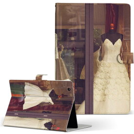 デザイン タブレットケース 手帳型 タブレット カバー レザー フリップ ダイアリー 二つ折り 革 023043 ウェディング　写真　ドレス