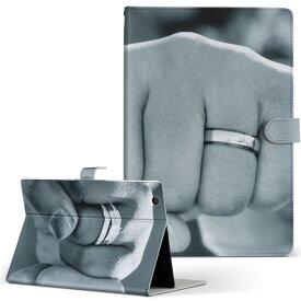 デザイン タブレットケース 手帳型 タブレット カバー レザー フリップ ダイアリー 二つ折り 革 023556 ウエディング　カップル　写真　指輪