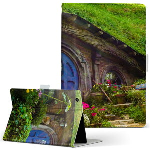 dtab d-51c 用 タブレットケース docomo ドコモ Lサイズ 手帳型 タブレットケース カバー マグネット式 レザー フリップ ダイアリー 二つ折り 革 薄型 軽量 025786 植物 ドア 花 木