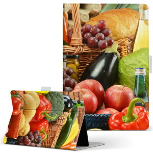 dtab d-51c 用 タブレットケース docomo ドコモ Lサイズ 手帳型 タブレットケース カバー マグネット式 レザー フリップ ダイアリー 二つ折り 革 薄型 軽量 025888 食品 フルーツ 野菜 果物