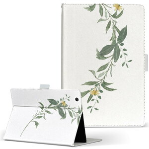 dtab d-51c 用 タブレットケース docomo ドコモ Lサイズ 手帳型 タブレットケース カバー マグネット式 レザー フリップ ダイアリー 二つ折り 革 薄型 軽量 031841 花 アーチ シンプル