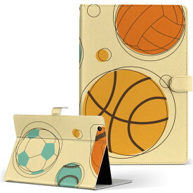 タブレット 手帳型 タブレットケース カバー レザー フリップ ダイアリー 二つ折り 革 004697 スポーツ　イラスト