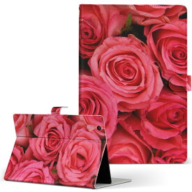 SlatePad TA09C-B41R3 ONKYO オンキョー スレートパッド ta09cb41r3 LLサイズ 手帳型 タブレットケース カバー フリップ ダイアリー 二つ折り 革 写真・風景 フラワー 花 薔薇 ピンク 005315