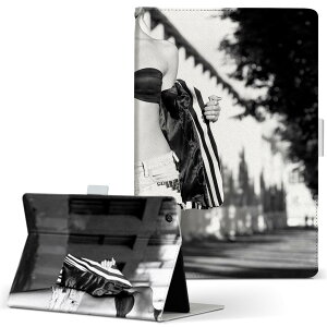 Wi-Fi FAR70B FUJITSU 富士通 ARROWS Tab アローズタブ wififar70b Lサイズ 手帳型 タブレットケース カバー レザー フリップ ダイアリー 二つ折り 革 写真・風景 写真 人物 モノクロ 005528