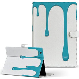 REGZA Tablet AT3S0 TOSHIBA レグザタブレット at3s0 Mサイズ 手帳型 タブレットケース カバー レザー フリップ ダイアリー 二つ折り 革 その他 青　ブルー　インク　ペンキ 007422