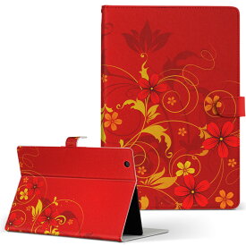 SlatePad TA09C-B41R3 ONKYO オンキョー スレートパッド ta09cb41r3 LLサイズ 手帳型 タブレットケース カバー フリップ ダイアリー 二つ折り 革 クール 花 フラワー 赤 レッド 007549