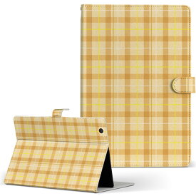 SlatePad TA09C-B41R3 ONKYO オンキョー スレートパッド ta09cb41r3 LLサイズ 手帳型 タブレットケース カバー フリップ ダイアリー 二つ折り 革 チェック・ボーダー オレンジ イエロー 黄色 チェック 模様 008098