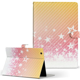 SlatePad TA09C-B41R3 ONKYO オンキョー スレートパッド ta09cb41r3 LLサイズ 手帳型 タブレットケース カバー フリップ ダイアリー 二つ折り 革 ラブリー ピンク 星 スター 模様 008387