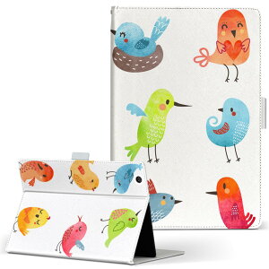 Fire HD 10 専用 タブレット ケース FireHD10 (第7世代・2017年リリース) Lサイズ 手帳型 タブレットケース カバー レザー フリップ ダイアリー 二つ折り 革 009630 鳥 キャラクター 動物