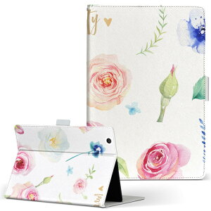 LAVIE Tab T10d 用 タブレット ケース docomo ドコモ Lサイズ 手帳型 タブレットケース カバー レザー フリップ ダイアリー 二つ折り 革 015508 母の日 カーネーション バラ プレゼント