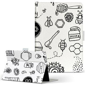 dtab d-51c 用 タブレットケース docomo ドコモ Lサイズ 手帳型 タブレットケース カバー マグネット式 レザー フリップ ダイアリー 二つ折り 革 薄型 軽量 016154 蜂 花 昆虫