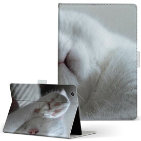 dtab d-51c 用 タブレットケース docomo ドコモ Lサイズ 手帳型 タブレットケース カバー 全機種対応有り レザー フリップ ダイアリー 二つ折り 革 022860 猫　ねこ　写真