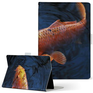 dtab Compact d-42A Lenovo docomo ドコモ Sサイズ 手帳型 タブレットケース カバー 全機種対応有り レザー フリップ ダイアリー 二つ折り 革 022862 鯉 写真