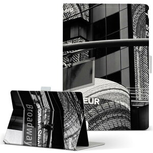 firemax11 用 2023年発売 対応カバー インチ L サイズ 手帳型 タブレットケース カバー 全機種対応有り レザー フリップ ダイアリー 二つ折り 革 023023 都市 風景 モノクロ