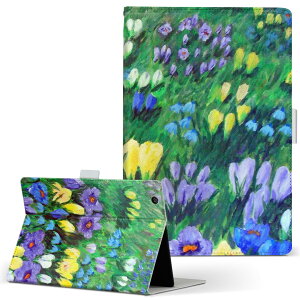 OPPO Pad Air 用 タブレットケース Lサイズ 手帳型 タブレットケース カバー 全機種対応有り レザー フリップ ダイアリー 二つ折り 革 023174 花 フラワー イラスト