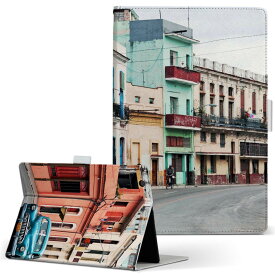 OPPO Pad Air 用 タブレットケース Lサイズ 手帳型 タブレットケース カバー 全機種対応有り レザー フリップ ダイアリー 二つ折り 革 023179 風景　車　カラフル