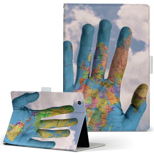 dtab Compact d-42A Lenovo docomo ドコモ Sサイズ 手帳型 タブレットケース カバー 全機種対応有り レザー フリップ ダイアリー 二つ折り 革 023420 手 地球 世界地図 写真