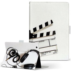 Lenovo Tab B10 HD (2nd Gen) 用 タブレットケース Lサイズ 手帳型 タブレットケース カバー 全機種対応有り レザー フリップ ダイアリー 二つ折り 革 023425 ヘッドフォン 音楽 映画