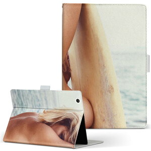 dtab Compact d-42A Lenovo docomo ドコモ Sサイズ 手帳型 タブレットケース カバー 全機種対応有り レザー フリップ ダイアリー 二つ折り 革 023767 サーフィン 女性