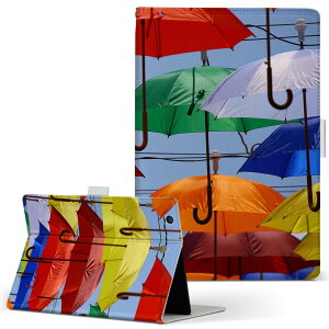 OPPO Pad Air 用 タブレットケース Lサイズ 手帳型 タブレットケース カバー 全機種対応有り レザー フリップ ダイアリー 二つ折り 革 023926 傘 カラフル
