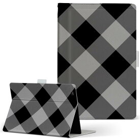 iPad 第3世代 Apple アップル iPad アイパッド ipad3 LLサイズ 手帳型 タブレットケース カバー 全機種対応有り レザー フリップ ダイアリー 二つ折り 革 004266 チェック　黒