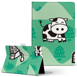 Lenovo Tab 7 Essential 用 タブレット ケース レノボ タブ7 エッセンシャル Sサイズ 手帳型 タブレットケース カバー レザー フリップ ダイアリー 二つ折り 革 004421 うし 動物 キャラクター