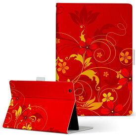 iPad 第4世代 Apple アップル iPad アイパッド ipad4 LLサイズ 手帳型 タブレットケース カバー 全機種対応有り レザー フリップ ダイアリー 二つ折り 革 007549 花　　赤　レッド