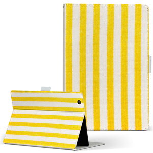 Lenovo Tab 7 Essential 用 タブレット ケース レノボ タブ7 エッセンシャル Sサイズ 手帳型 タブレットケース カバー レザー フリップ ダイアリー 二つ折り 革 008427 黄色 イエロー ストライプ