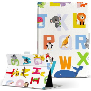 HUAWEI MatePad SE 10.4 専用 タブレットケース Lサイズ 手帳型 タブレットケース カバー 全機種対応有り レザー フリップ ダイアリー 二つ折り 革 009650 英語 動物 文字