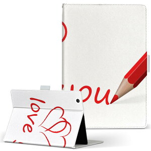 dtab Compact d-02K ディータブコンパクト D02K Mサイズ 手帳型 タブレットケース カバー 全機種対応有り レザー フリップ ダイアリー 二つ折り 革 009657 英語 LOVE 赤