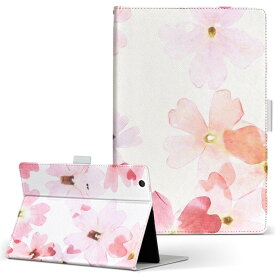 S90 TOSHIBA 東芝 Dynabook Tab ダイナブックタブ s90 Lサイズ 手帳型 タブレットケース カバー 全機種対応有り レザー フリップ ダイアリー 二つ折り 革 011028 花　　ピンク