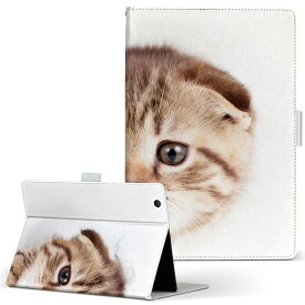 dtab d-52c 用 タブレットケース docomo ドコモ Mサイズ 手帳型 タブレットケース カバー 全機種対応有り レザー フリップ ダイアリー 二つ折り 革 013568 猫　写真　子猫