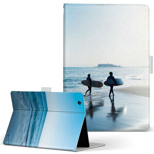 firemax11 用 2023年発売 対応カバー インチ L サイズ 手帳型 タブレットケース カバー 全機種対応有り レザー フリップ ダイアリー 二つ折り 革 014863 海 海岸 サーフィン 景色 夏