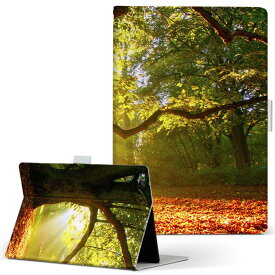 Qua tab PX LGエレクトロニクス quatabpx Mサイズ 手帳型 タブレットケース カバー 全機種対応有り レザー フリップ ダイアリー 二つ折り 革 014991 景色　自然　風景　写真　木　樹木