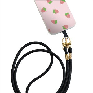 Xperia Ace SO-02L エクスペリア エース so02l 専用 ショルダーケース ソフトケース スマホカバー 落下防止 スマホケース 斜めかけ 縄掛けケース 耐衝撃 tpu 009549 いちご ピンク