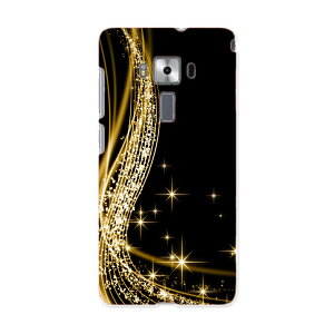 ZenFone 3 Deluxe ZS570KL simfree SIMフリー スマホ カバー スマホケース スマホカバー PC ハードケース シンプル 黒 金 ラグジュアリー 002944