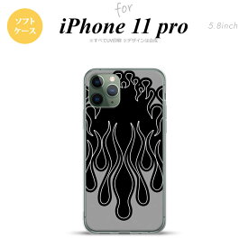 iPhone11Pro iPhone11 Pro スマホケース ソフトケース ファイヤー 炎 黒 黒 メンズ レディース nk-i11p-tp1302