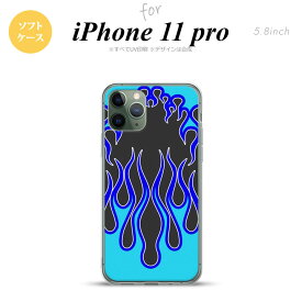 iPhone11Pro iPhone11 Pro スマホケース ソフトケース ファイヤー 炎 黒 青 メンズ レディース nk-i11p-tp1303