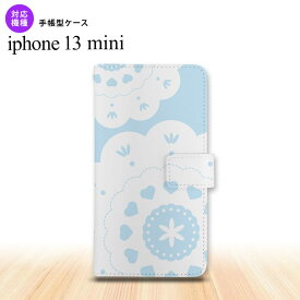 iPhone13mini iPhone13 mini 手帳型スマホケース カバー レース クリア 青 5.4インチ nk-004s-i13m-dr1485
