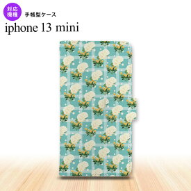 iPhone13mini iPhone13 mini 手帳型スマホケース カバー 花柄 バラ チェック 青 5.4インチ nk-004s-i13m-dr254