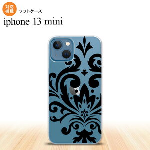 iPhone13mini iPhone13 mini ケース ソフトケース ダマスク D 黒 iPhone ミニ 5.4インチ おしゃれ かわいい メンズ レディース キッズ デザインたくさん nk-i13m-tp1034