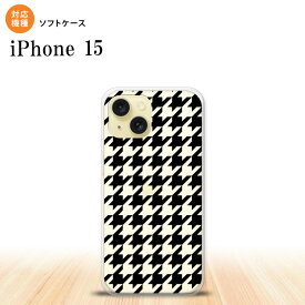 iPhone15 iPhone15 スマホケース 背面ケースソフトケース 千鳥 格子 大 黒 クリア 2023年 9月発売 nk-i15-tp930