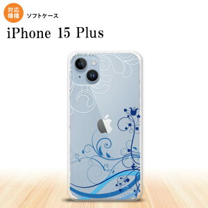 iPhone15 plus iPhone15 plus スマホケース 背面ケースソフトケース 草 ボタニカル 青 2023年 9月発売 nk-i15pl-tp1624