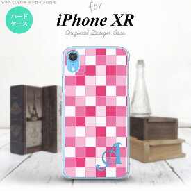 iPhoneXR iPhone XR スマホケース ハードケース スクエア モザイク ピンク +アルファベット メンズ レディース nk-ipxr-1018i