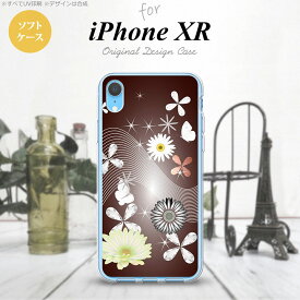 iPhoneXR iPhone XR スマホケース ソフトケース 花柄 ミックス B 茶 メンズ レディース nk-ipxr-tp276